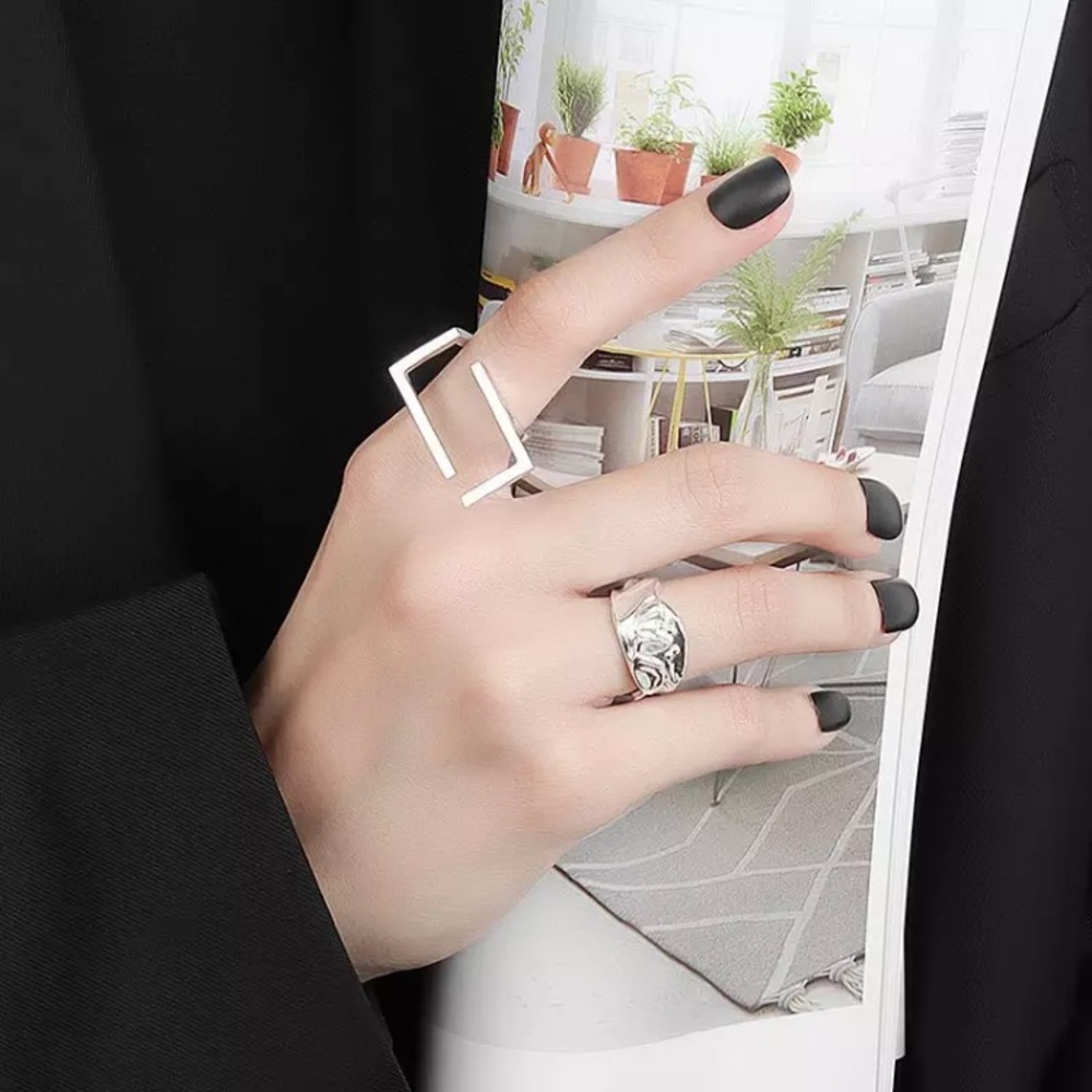 ⚜️[𝟯𝟬%𝗢𝗙𝗙|𝗯𝘂𝗻𝗱𝗹𝗲𝘀 𝟯+]⚜️Silver Rhodium Plated Quad Ring NEW - Picture 3 of 9